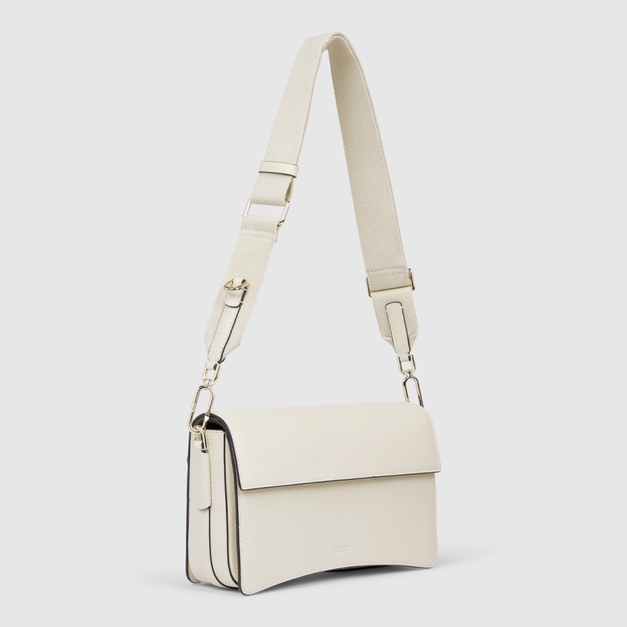 ECCO Creme Textureblock Cassette Bag Full Size