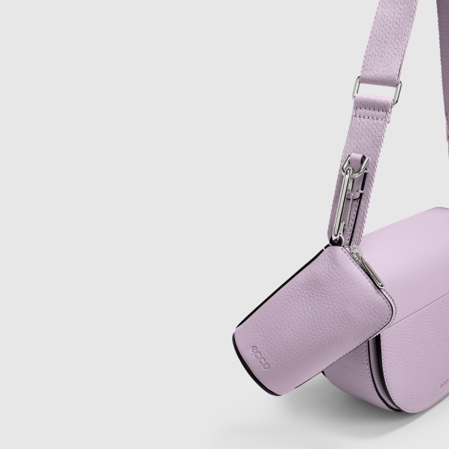 Lilac ECCO Textureblock Saddle Bag